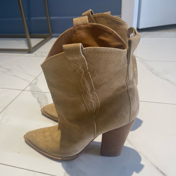 Sante Borella Heeled Leather Boots in Beige color Size 39 - Picture 1 of 6